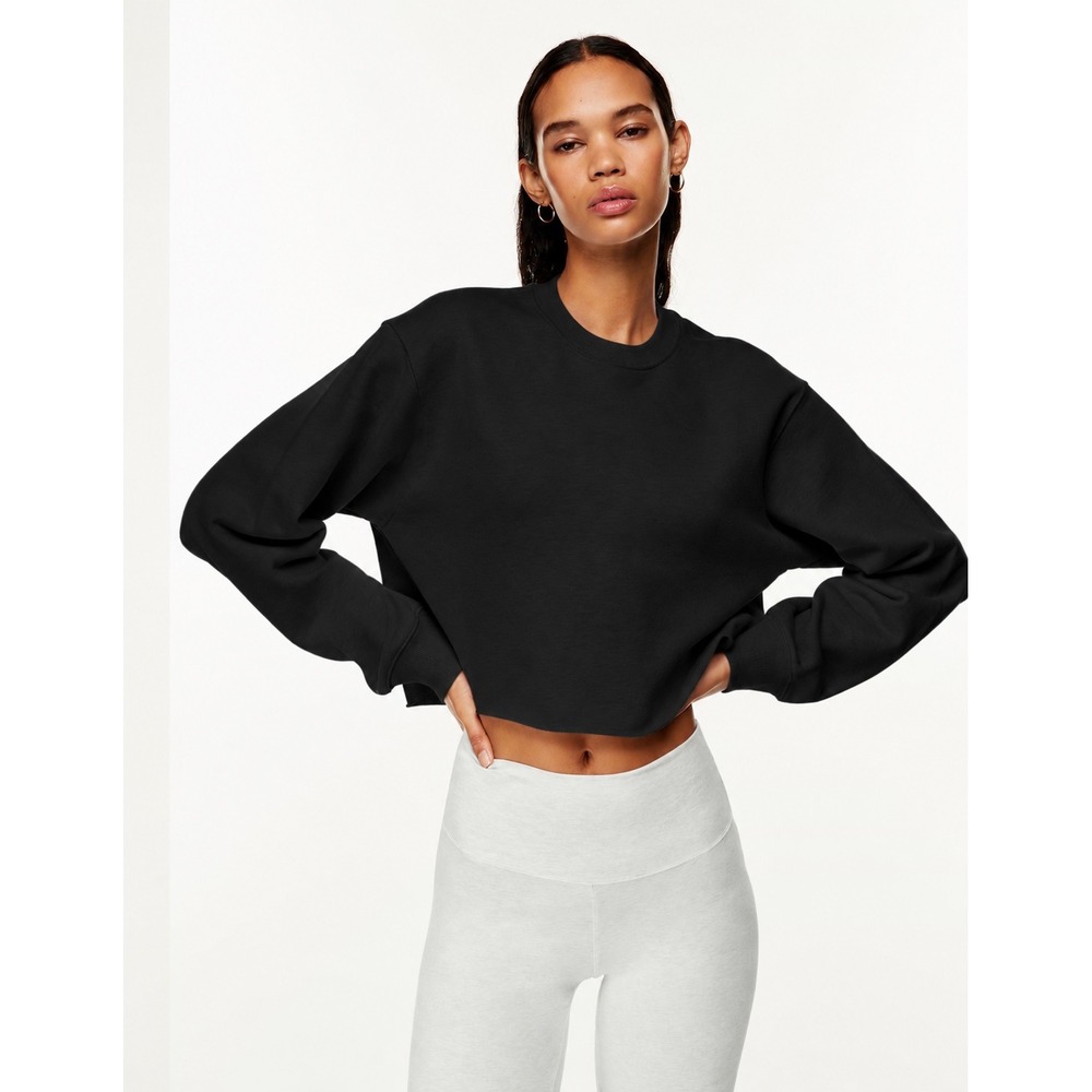 Tna Aritzia Terry Fleece Perfect Cropped Sweatshirt Black Size S